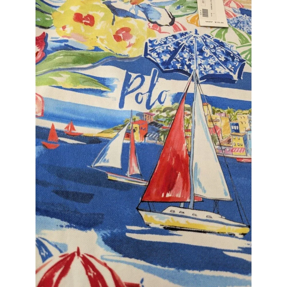 New Polo Ralph Lauren Men's Med Riviera Print Mesh Polo Shirt Vacation Sailing